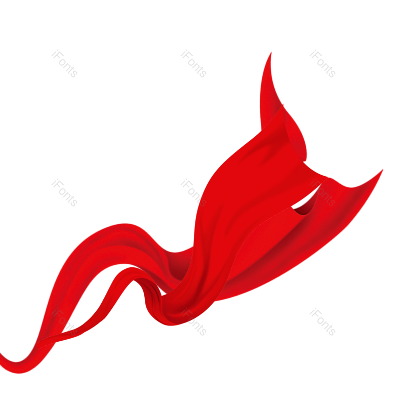 插画图片,飘带元素,插画素材PNG,红色绸带免抠素材